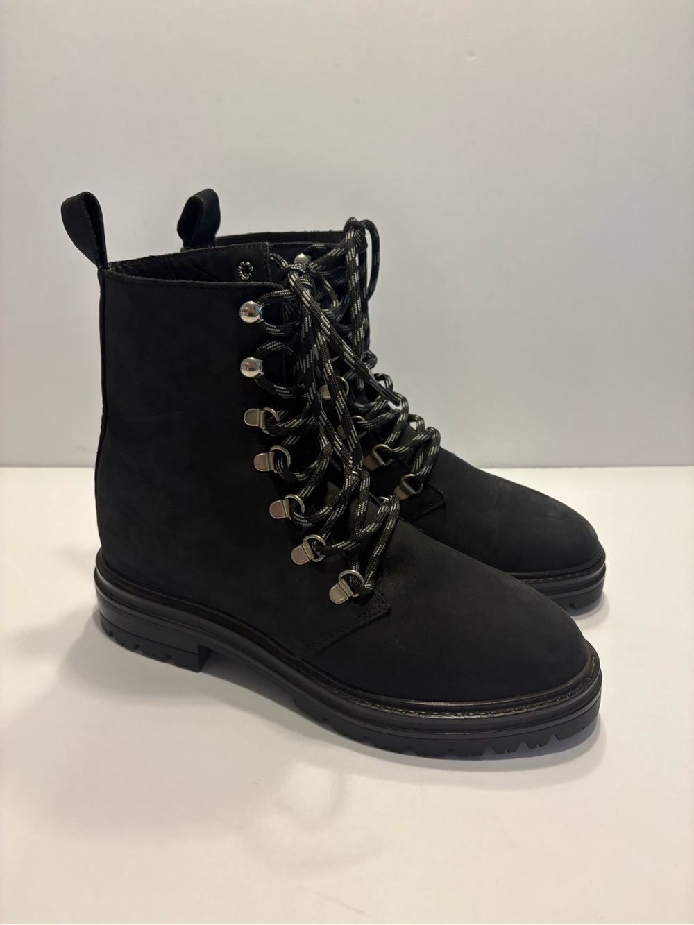 Jenni Kayne Oiled Leather Mountain Boots in Black Sz 38